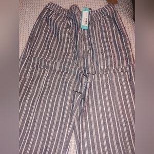 Straight leg linen pant